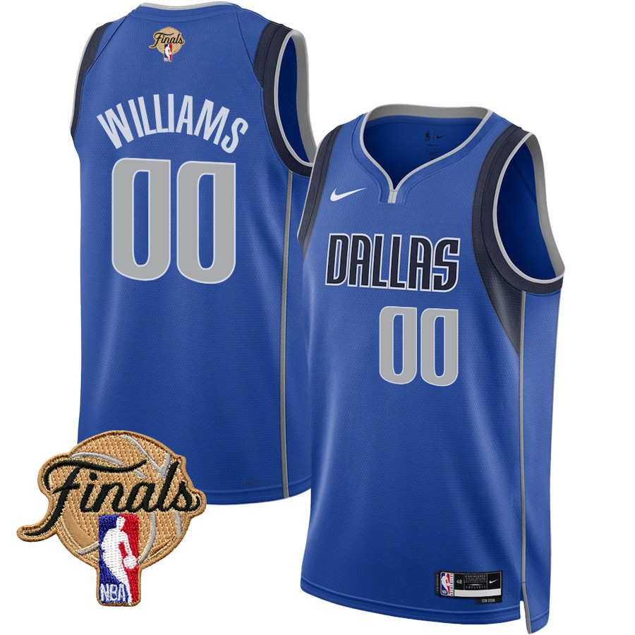 Brandon Williams 00 Dallas Mavericks 2024 Finals Patch Swingman Jersey - Icon Edition - Blue