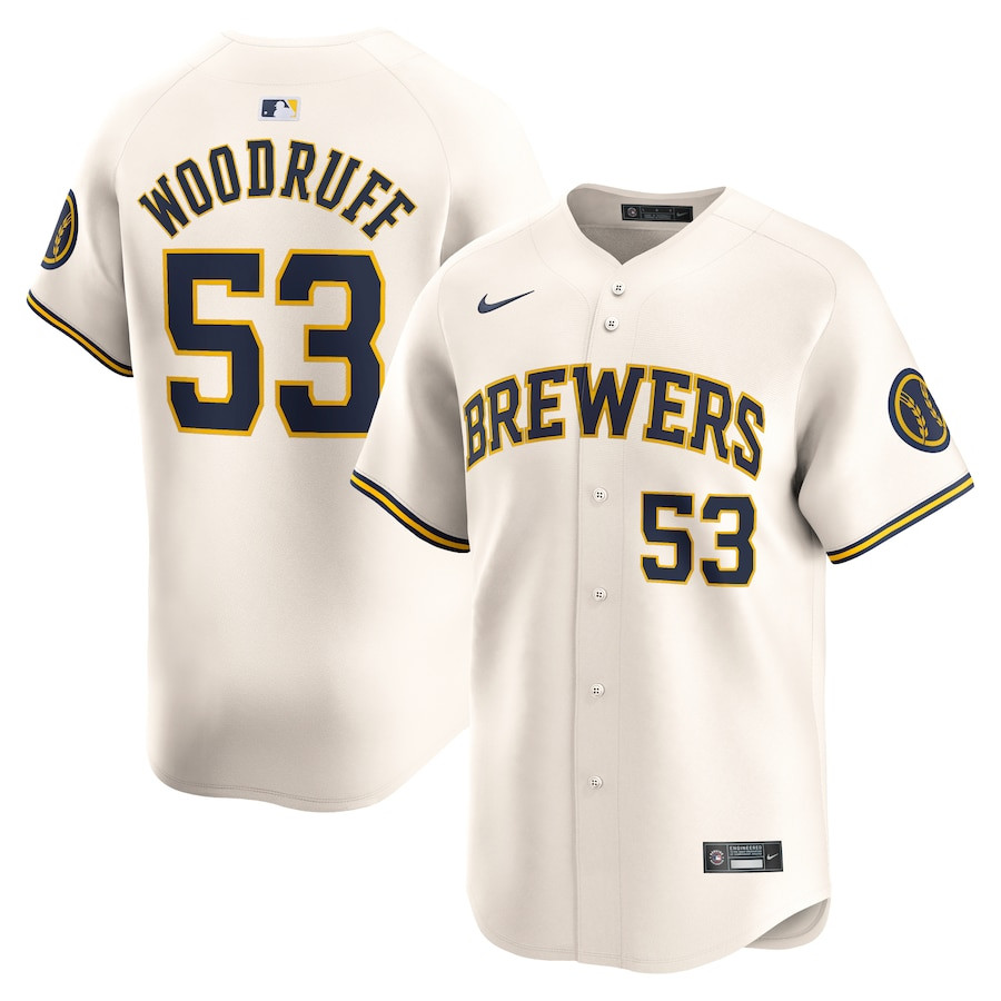 Brandon Woodruff 53 Milwaukee Brewers Home Limited Player Men Jersey - Cream