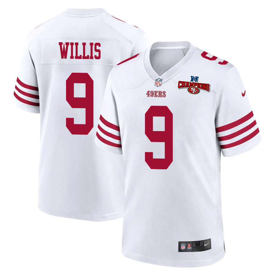Brayden Willis 9 San Francisco 49ers Nfc Champions Patch Game Men Jersey - White Js5465