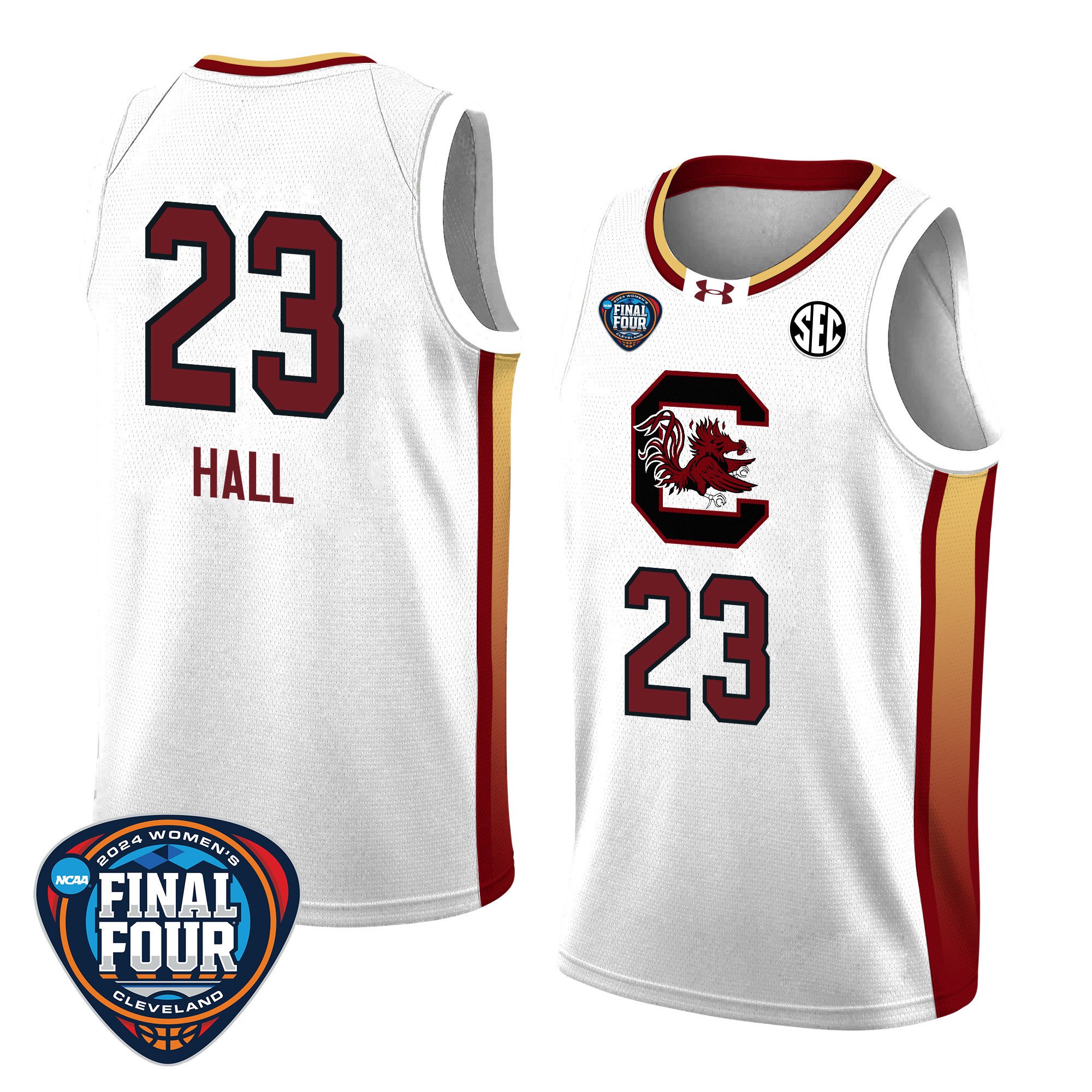 Bree Hall 23 South Carolina 2024 Final Four Patch Women's Basketball Jersey - Unisex Jersey