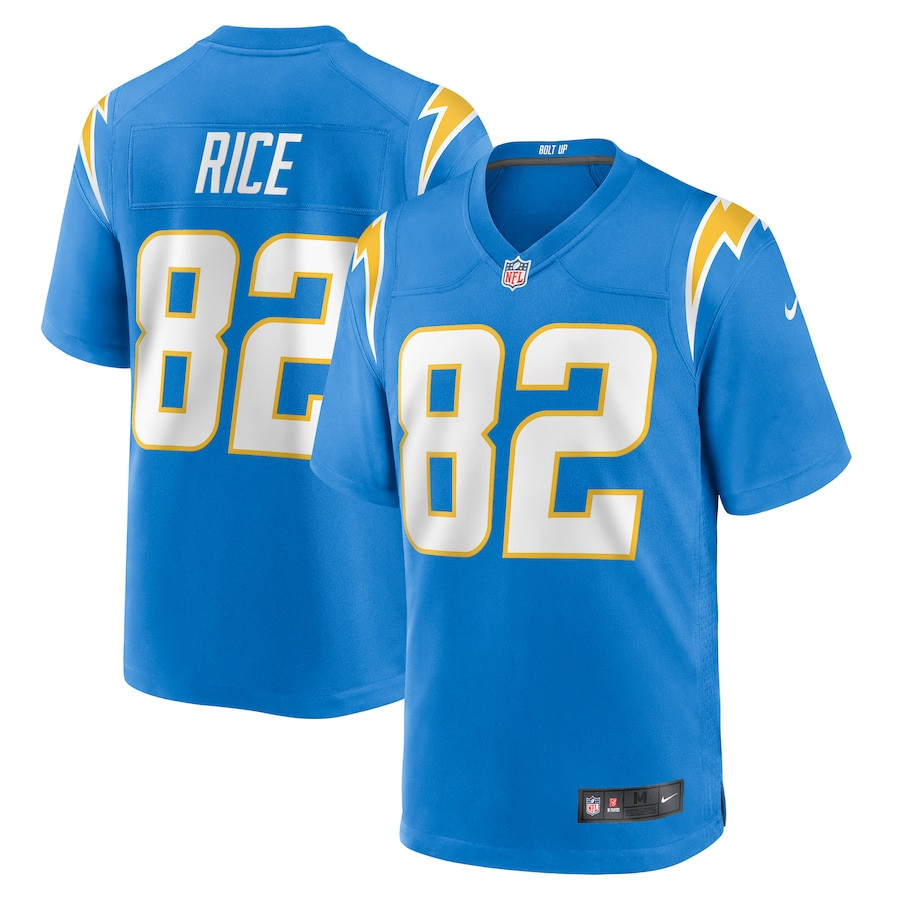 Brenden Rice 82 Los Angeles Chargers Team Game Men Jersey - Powder Blue Js4925