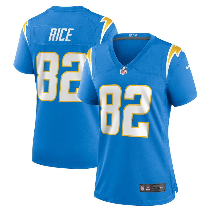 Brenden Rice 82 Los Angeles Chargers Women's Game Jersey - Powder Blue Js2891