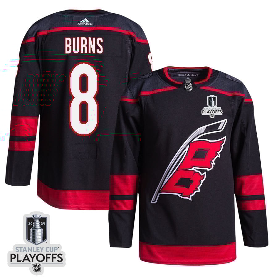 Brent Burns 8 Carolina Hurricanes 2024 Nhl Playoffs Patch Home Jersey - Men, Black
