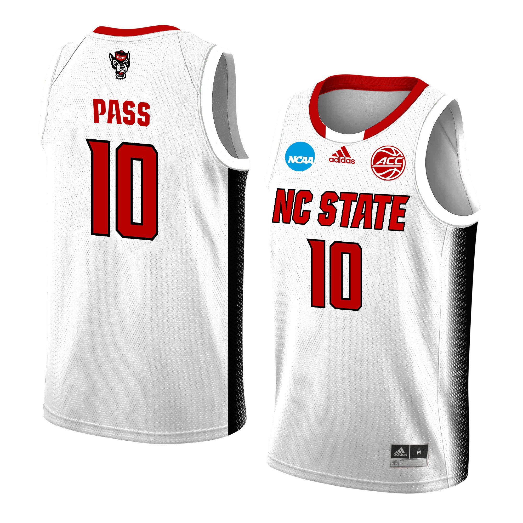 Breon Pass 10 Nc State Wolfpack 2024 Men's Basketball Jersey - White, Unisex Jersey