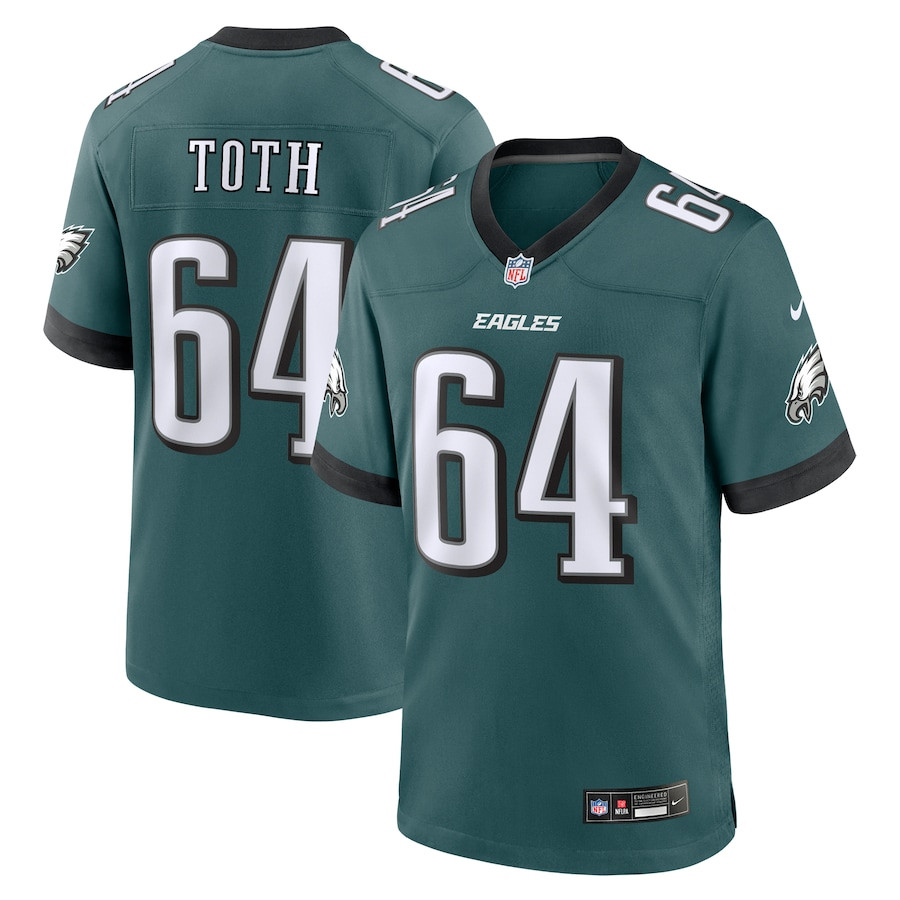 Brett Toth 64 Philadelphia Eagles Game Men Jersey - Midnight Green Js5132