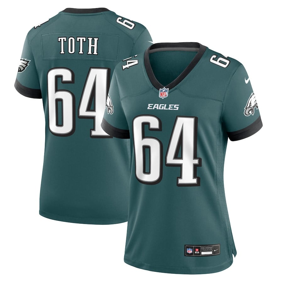 Brett Toth 64 Philadelphia Eagles Women Game Jersey - Midnight Green Js3513