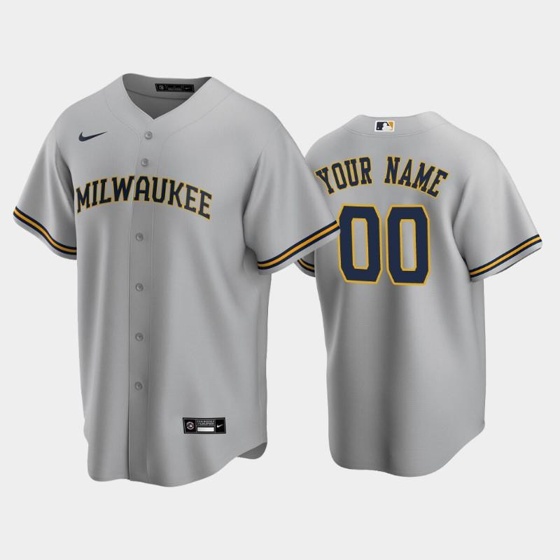 Brewers 00 Custom Road Gray Jersey
