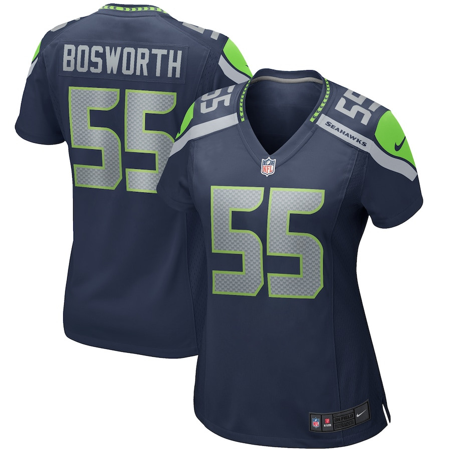 Brian Bosworth 55 Seattle Seahawks Women Game Retired Jersey - College Navy Js4900