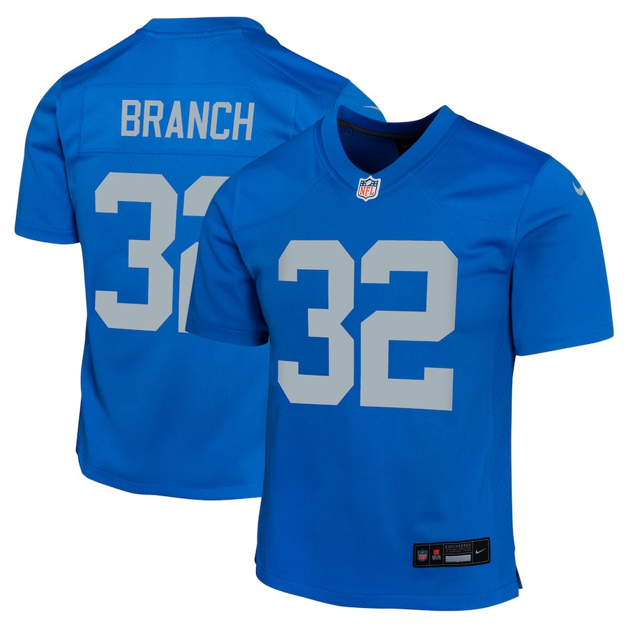 Brian Branch 32 Detroit Lions Alternate Game Youth Jersey - Blue Js5477