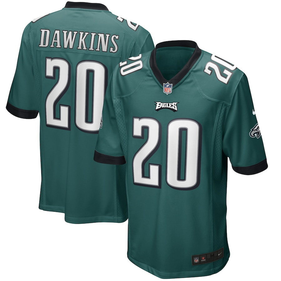 Brian Dawkins 20 Philadelphia Eagles Men Game Retired Jersey - Midnight Green Js3561