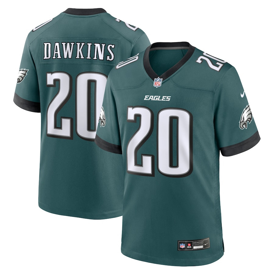 Brian Dawkins 20 Philadelphia Eagles Team Game Men Jersey - Midnight Green Js6237