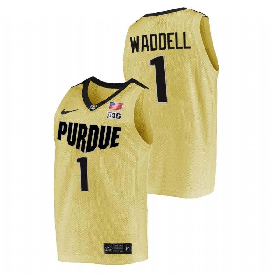Brian Waddell 1 Gold Purdue Boilermakers 2023 Top Overall Seed College Basketball Jersey