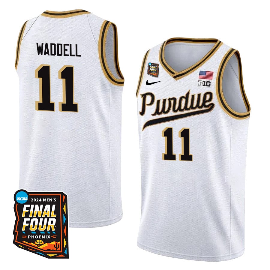 Brian Waddell 11 Purdue Boilermakers 2024 Final Four Patch Men's Basketball Jersey - Unisex Jersey