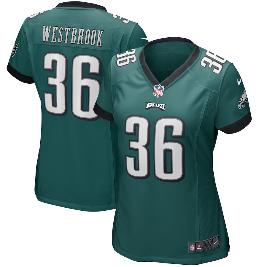 Brian Westbrook 36 Philadelphia Eagles Women Game Retired Jersey - Midnight Green Js7502