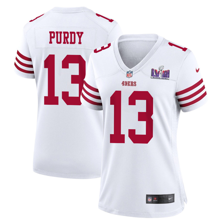 Brock Purdy 13 San Francisco 49ers Super Bowl Lviii Patch Game Women Jersey - White Js8285