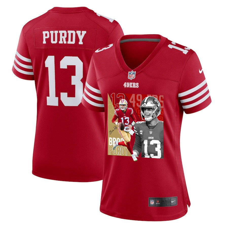 Brock Purdy 13 San Francisco 49ers The Son Of Steel Women Game Jersey - Scarlet Js3100