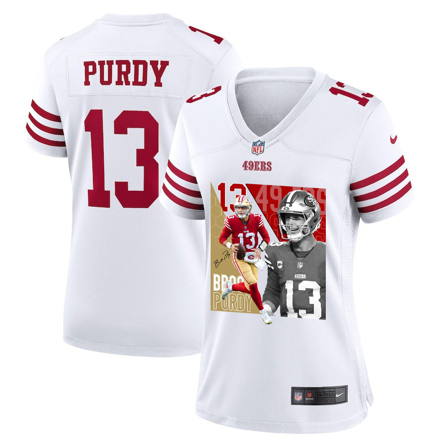 Brock Purdy 13 San Francisco 49ers The Son Of Steel Women Game Jersey - White Js8035