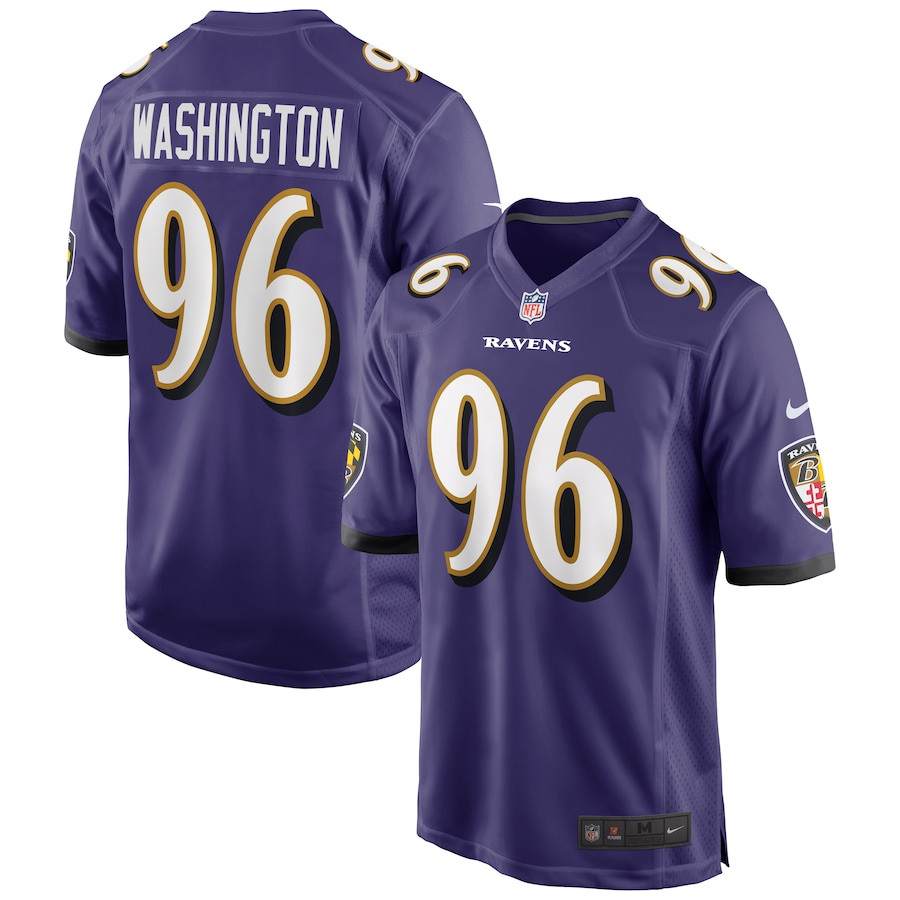 Broderick Washington 96 Baltimore Ravens Men Game Jersey - Purple Js9564