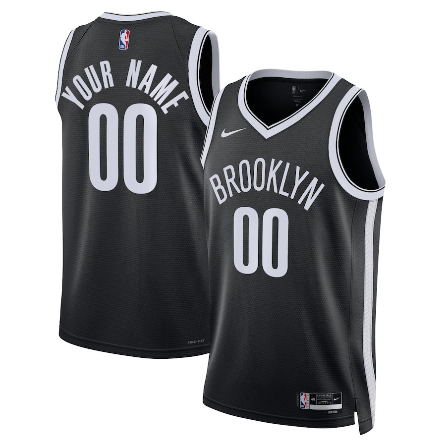 Brooklyn Nets 2023/24 Icon Swingman Custom Men Jersey - Black