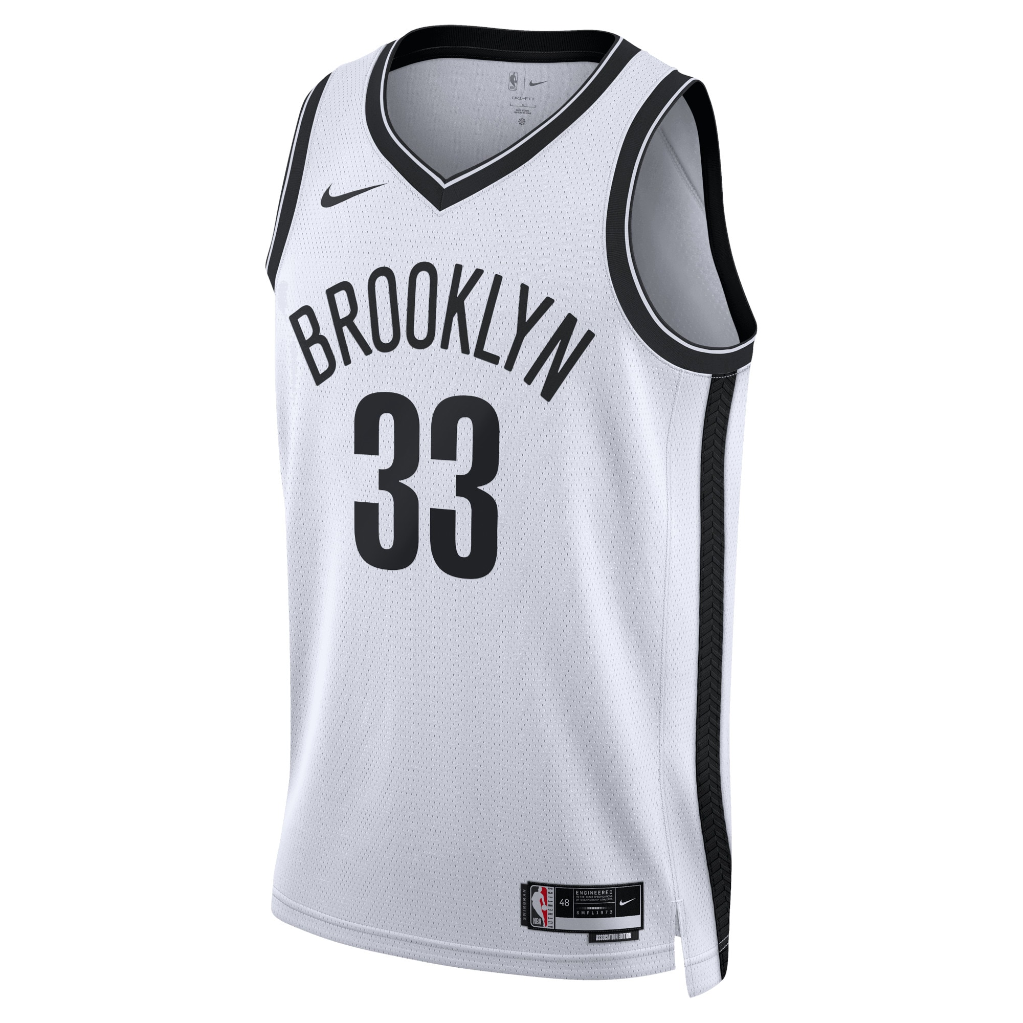 Brooklyn Nets Association Edition Swingman Jersey - White - Nic Claxton - Unisex