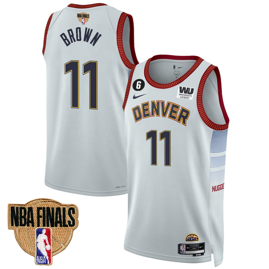 Bruce Brown 11 Denver Nuggets Final Champions 2023 Swingman Youth Jersey - White