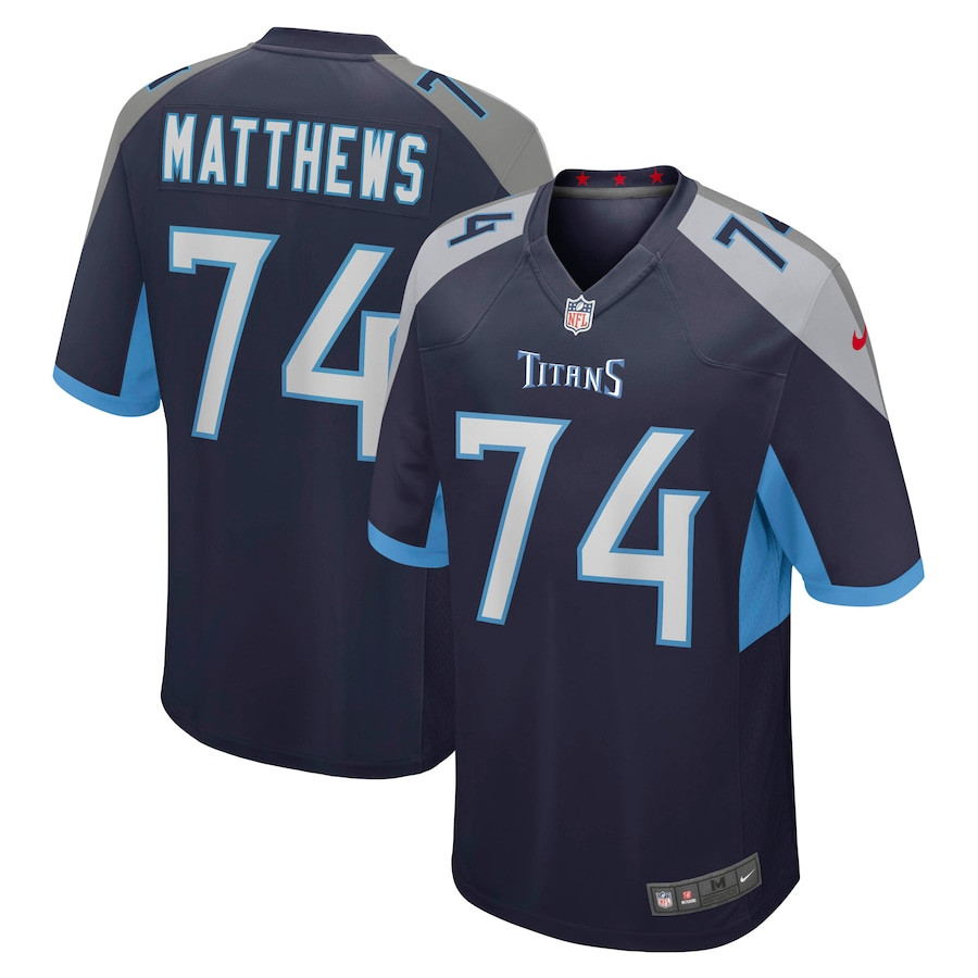 Bruce Matthews 74 Tennessee Titans Men Retired Jersey - Navy Js2704