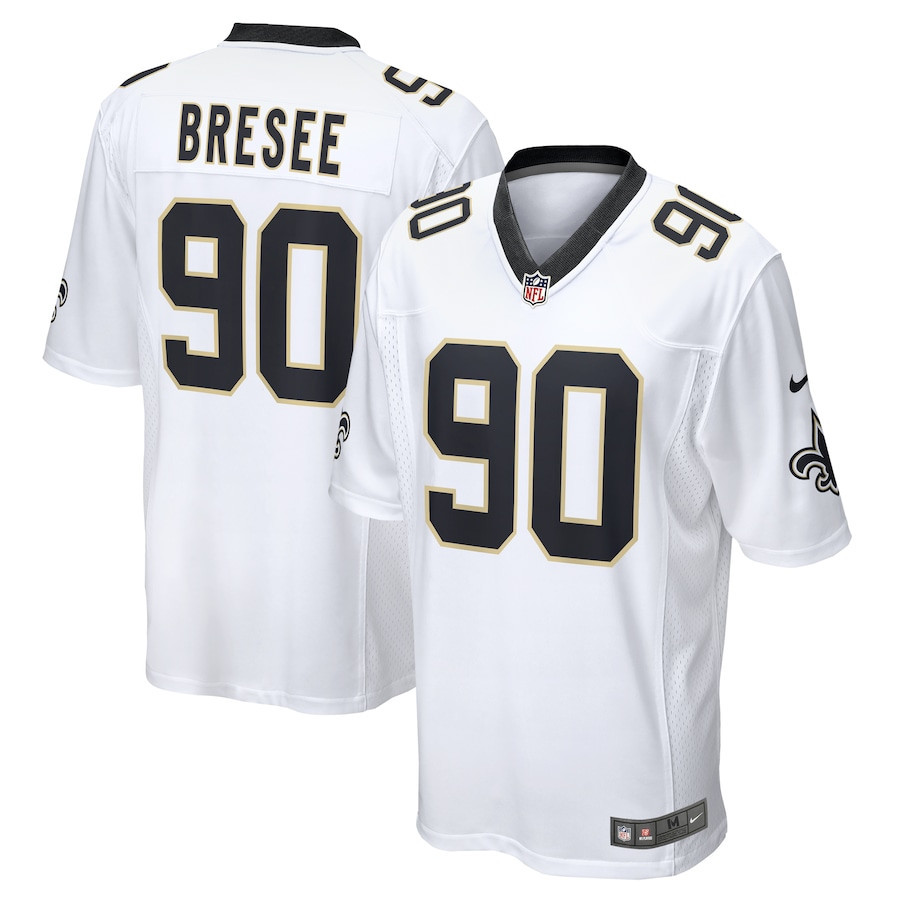 Bryan Bresee 90 New Orleans Saints Game Jersey - Men, White Js2728