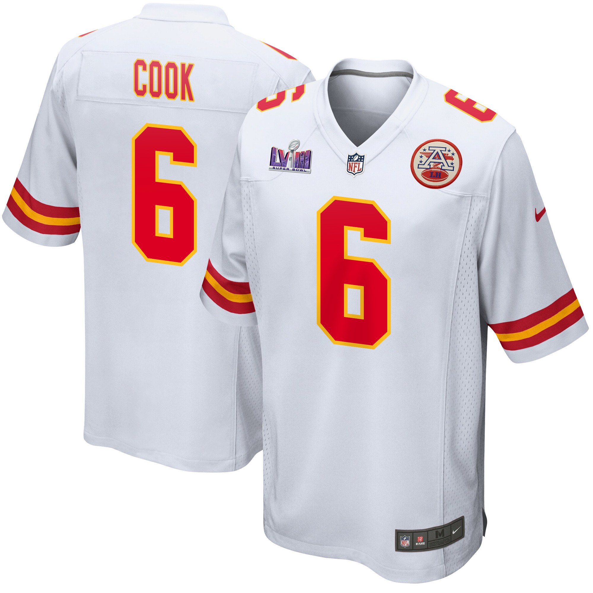 Bryan Cook 6 Kansas City Chiefs Super Bowl Lviii Patch Game Men Jersey - White Js7314