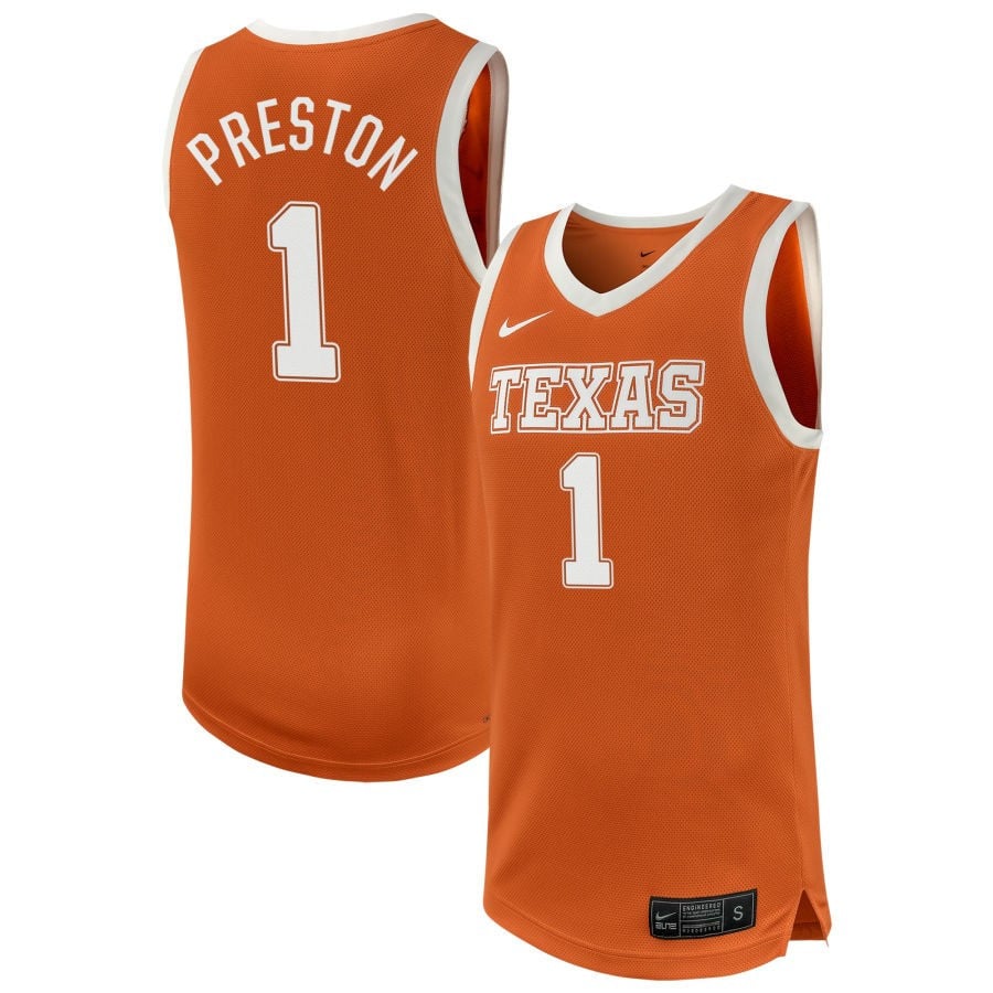 Bryanna Preston 1 Texas Longhorns Unisex Nil Women's Basketball Jersey - Texas Orange