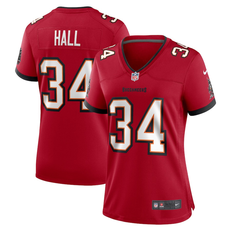 Bryce Hall 34 Tampa Bay Buccaneers Women Team Game Jersey - Red Js5343