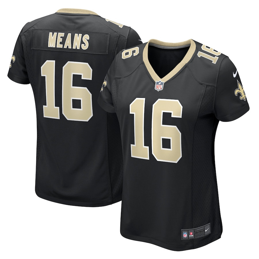 Bub Means 16 New Orleans Saints Women's Game Jersey - Black Js8866