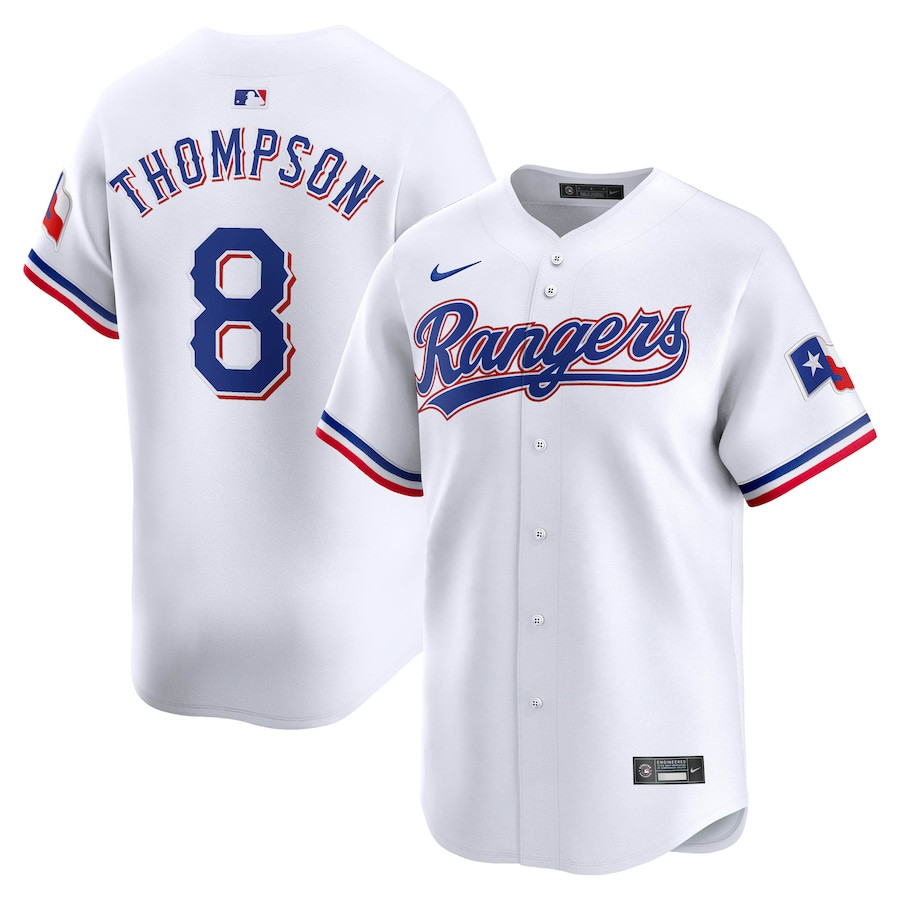 Bubba Thompson 8 Texas Rangers Home Limited Player Men Jersey - White