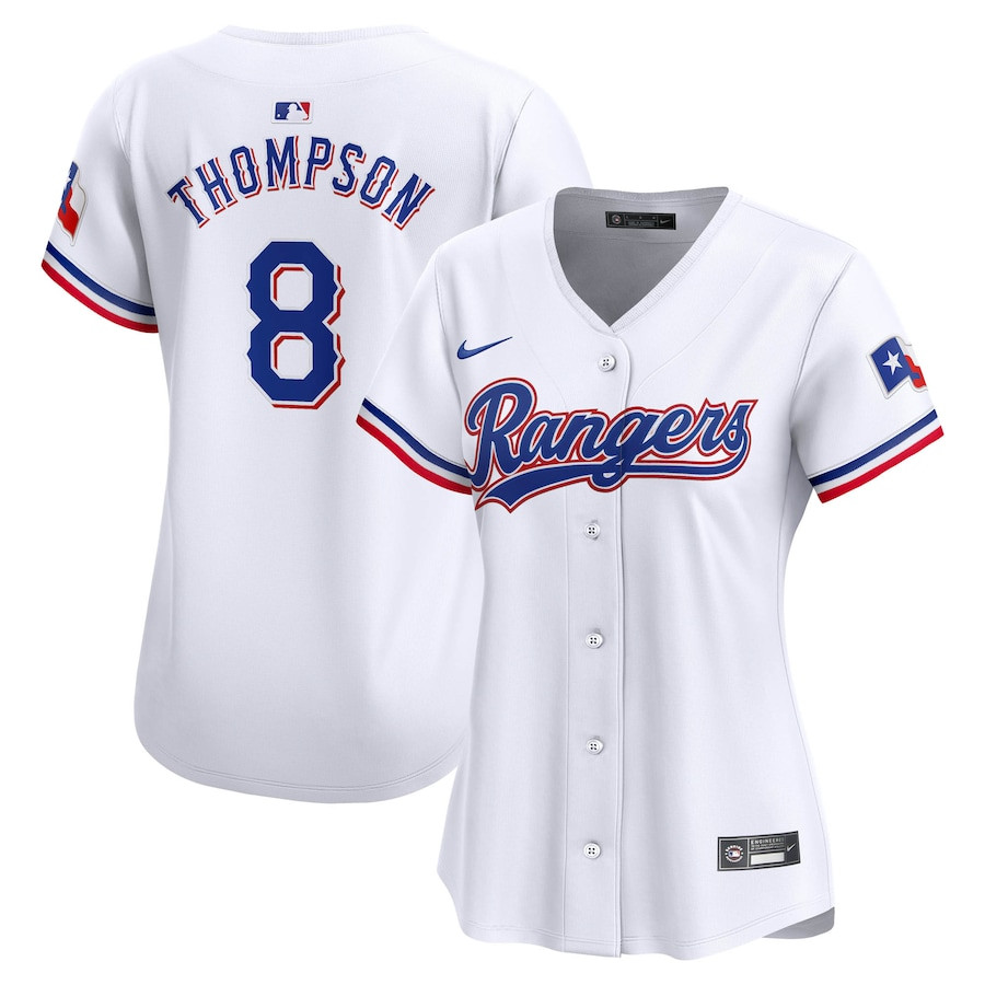 Bubba Thompson 8 Texas Rangers Home Limited Player Women Jersey - White
