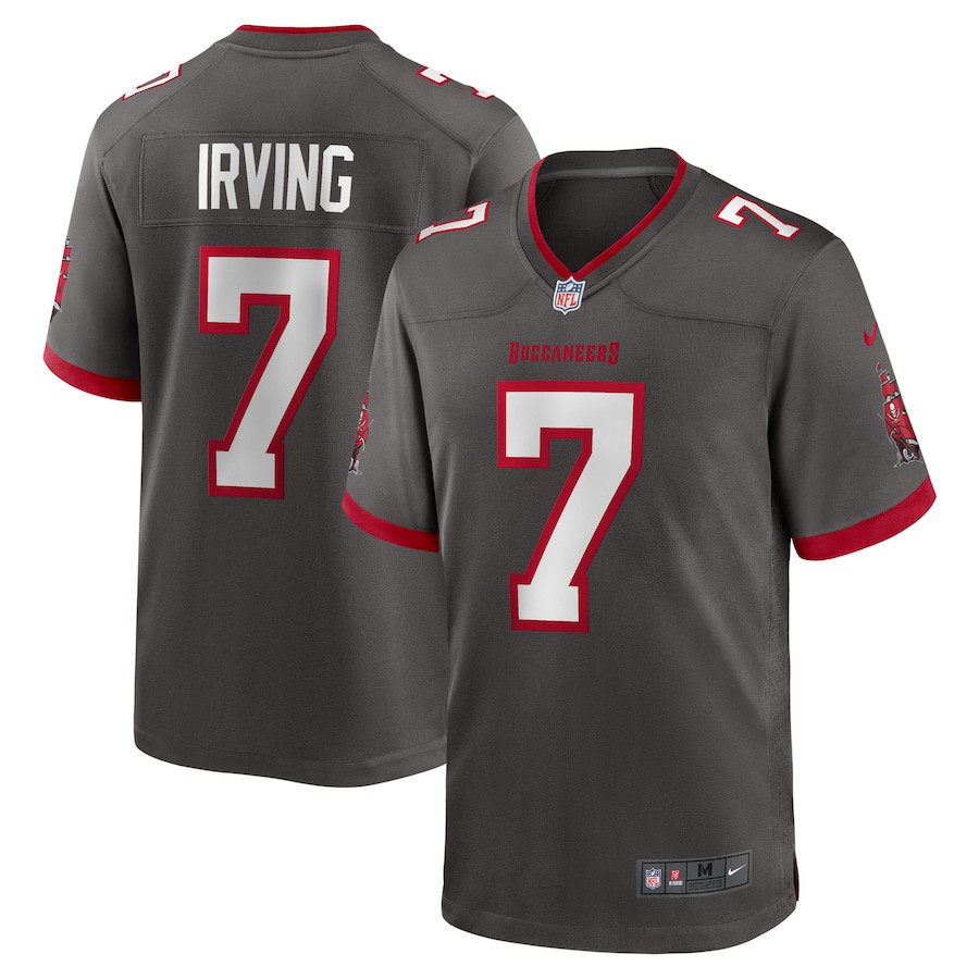 Bucky Irving 7 Tampa Bay Buccaneers Alternate Game Men Jersey - Pewter Js6314
