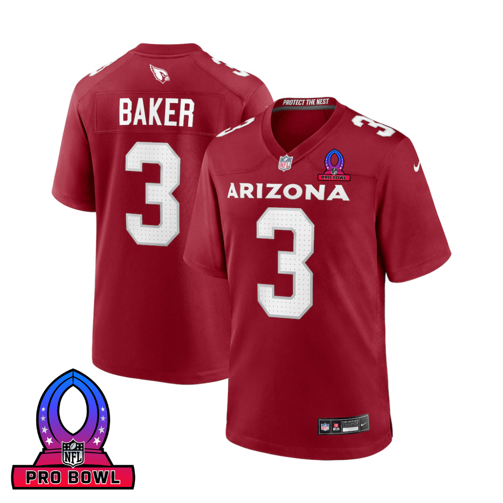 Budda Baker 3 Arizona Cardinals 2025 Pro Bowl Patch Game Men Jersey - Cardinal Js9404