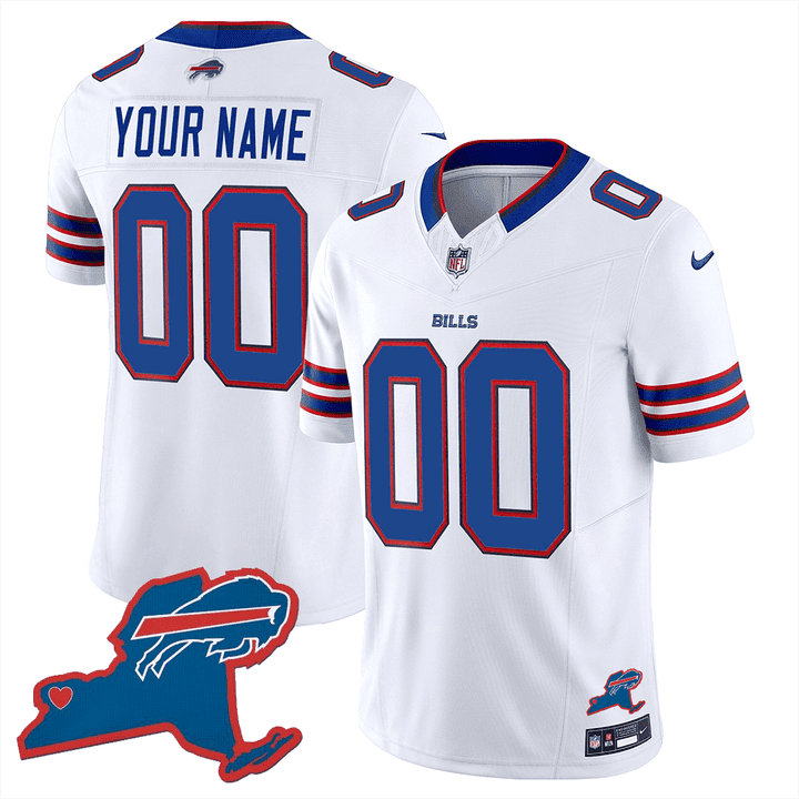 Buffalo Bills New York Patch Game Men Custom Jersey - White Js6307