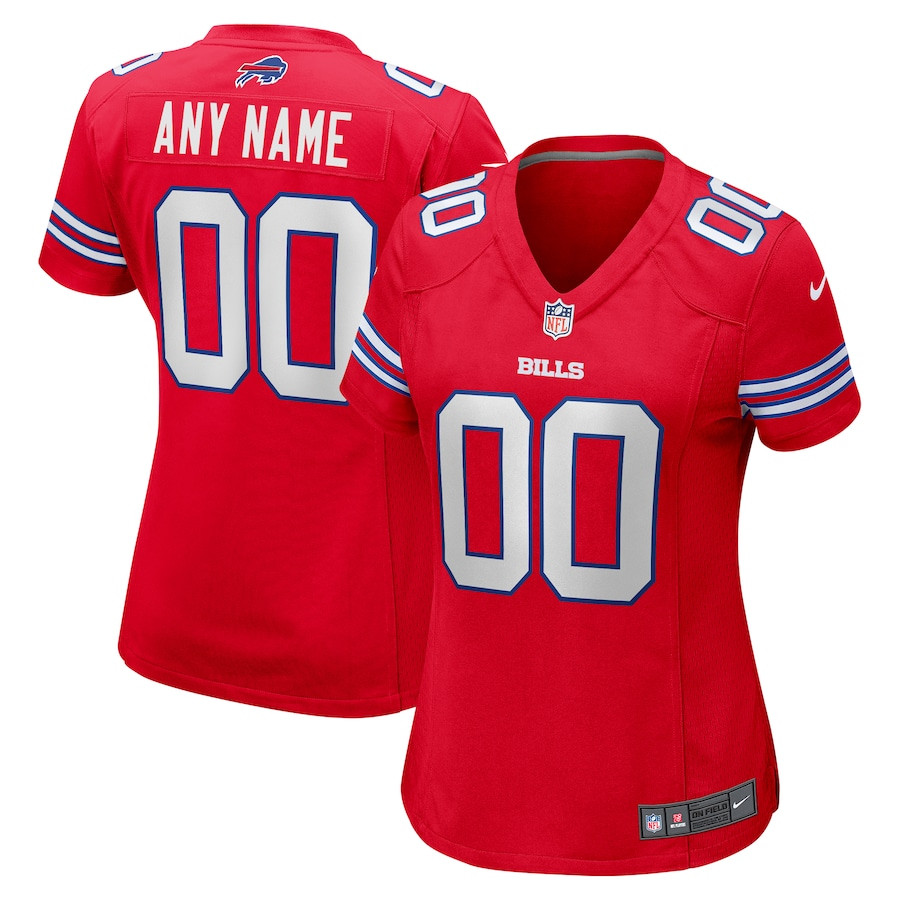 Buffalo Bills Women Alternate Custom Game Jersey - Red Js2594