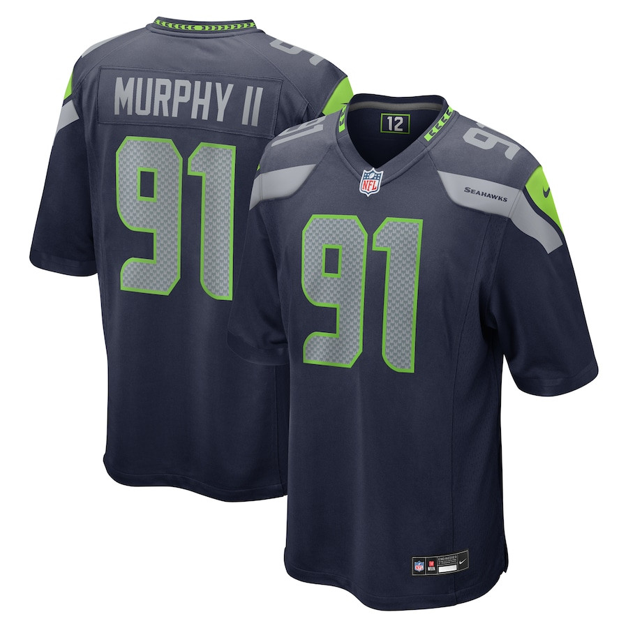 Byron Murphy Ii 91 Seattle Seahawks Game Men Jersey - College Navy Js9151