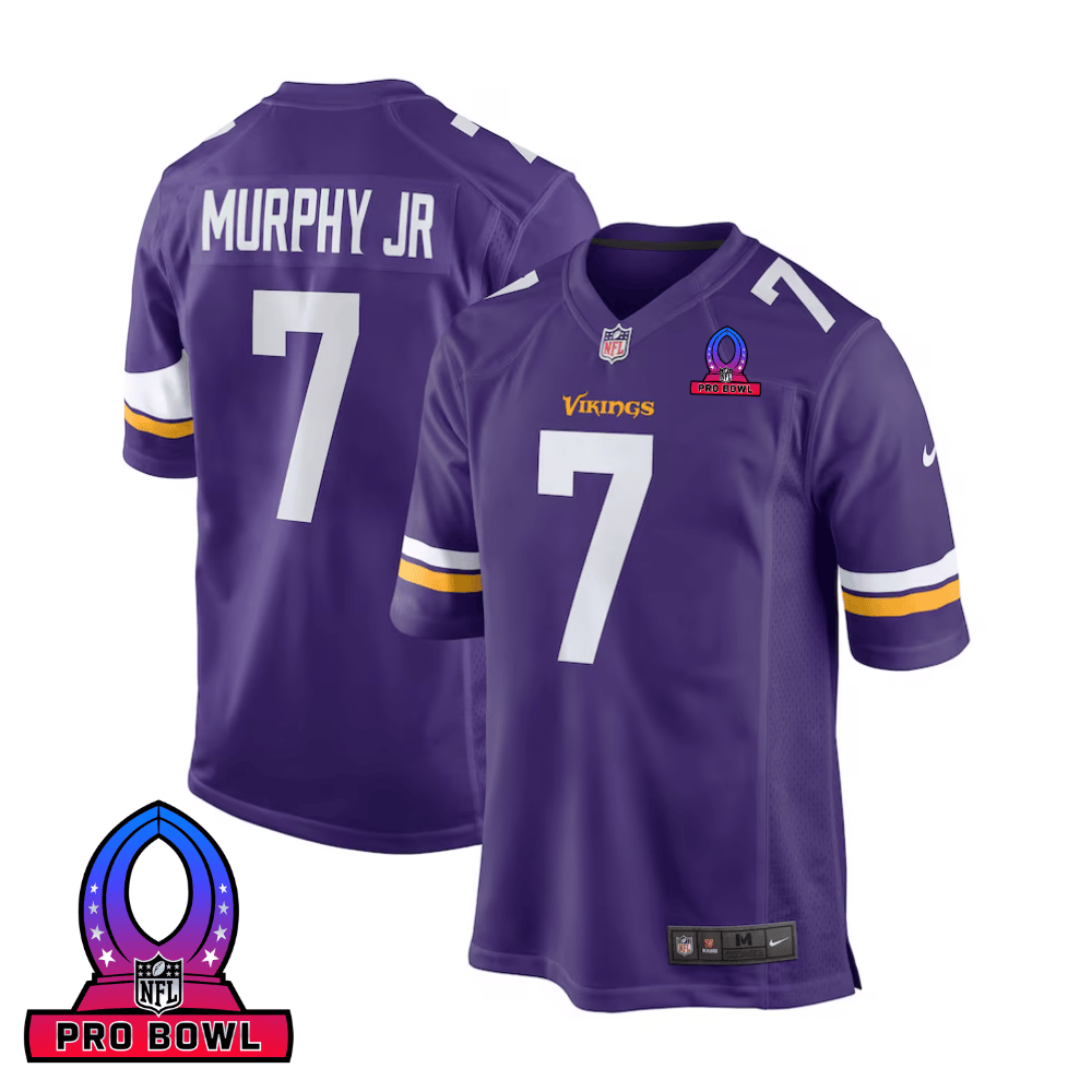 Byron Murphy Jr. 7 Baltimore Ravens 2025 Pro Bowl Patch Game Men Jersey - Purple Js9545