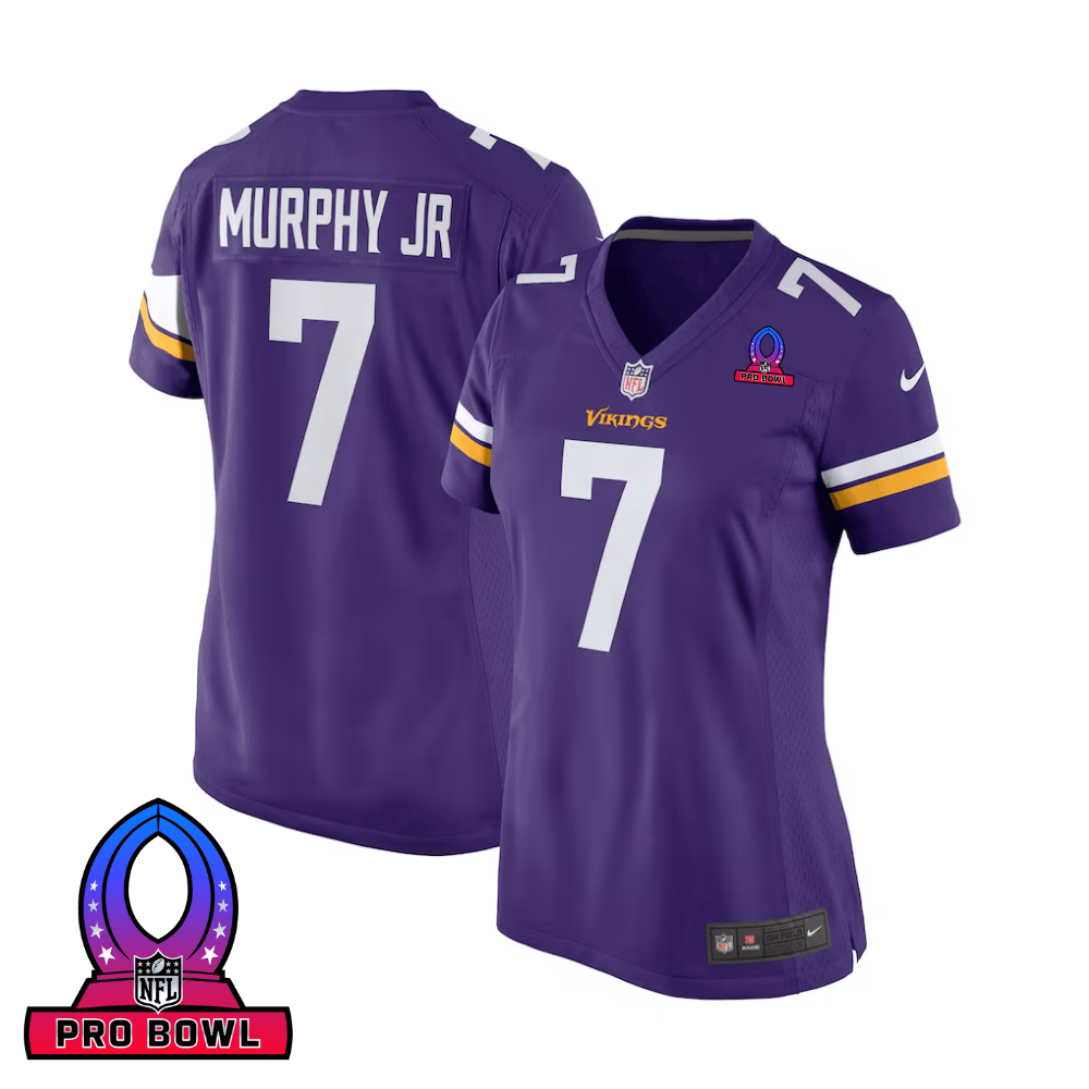 Byron Murphy Jr. 7 Minnesota Vikings 2025 Pro Bowl Patch Women Game Jersey - Purple Js4446