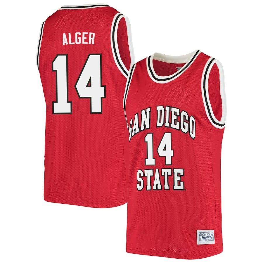 Cade Alger 15 San Diego State Aztecs 2023 Basketball Jersey- Men Red