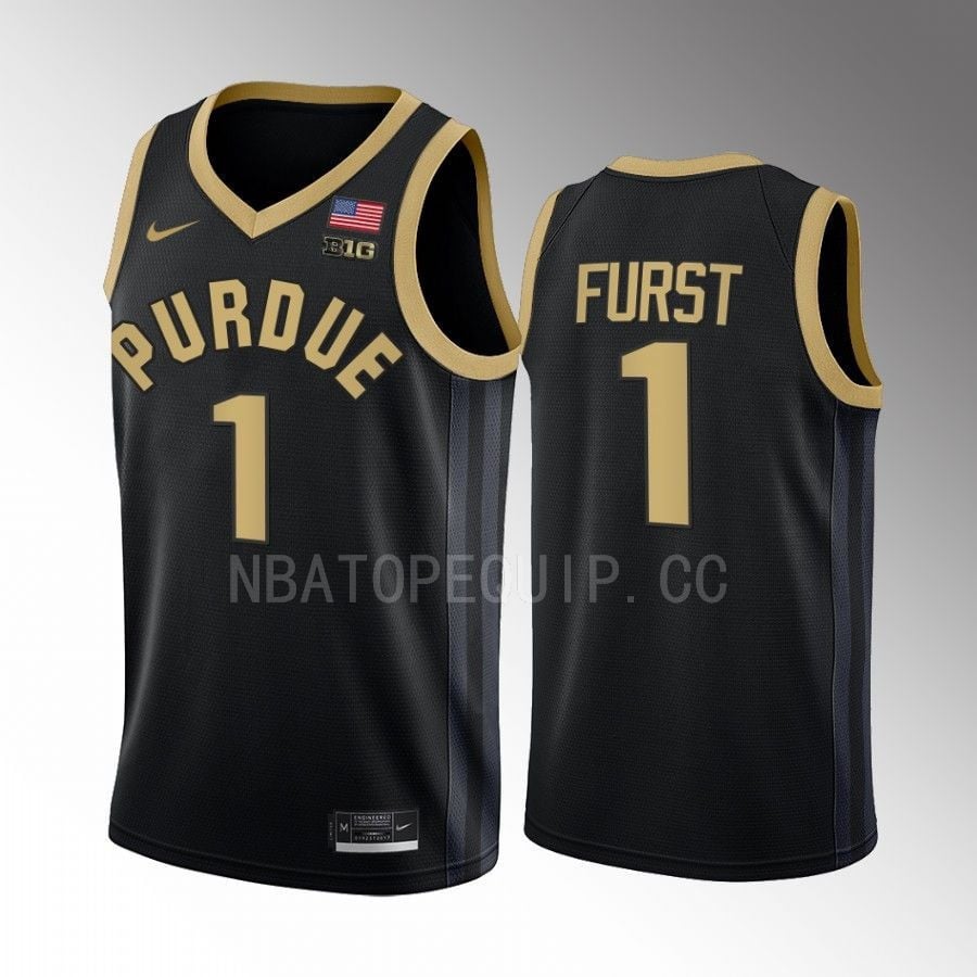 Caleb Furst 1 Purdue Boilermakers Uniform Jersey 2022-23 College Basketball Black