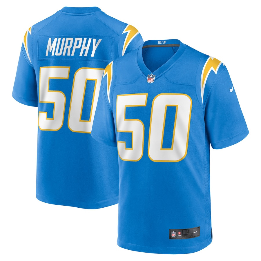 Caleb Murphy 50 Los Angeles Chargers Team Game Men Jersey - Powder Blue Js3748