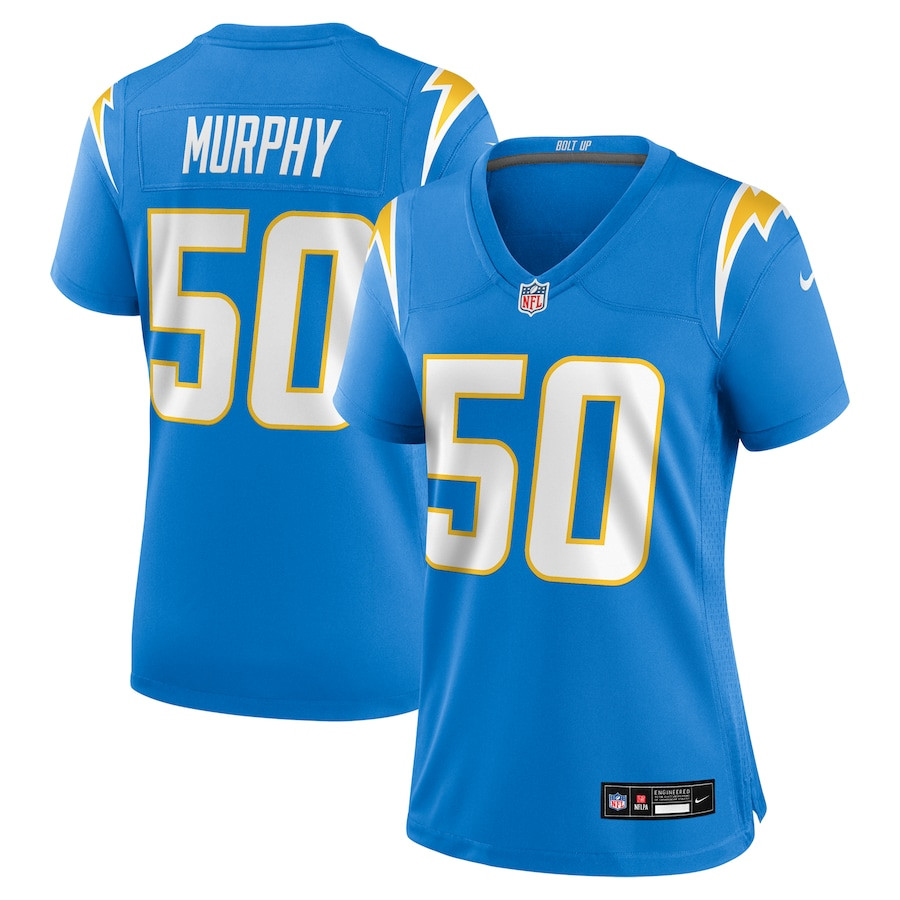 Caleb Murphy 50 Los Angeles Chargers Women's Game Jersey - Powder Blue Js9923