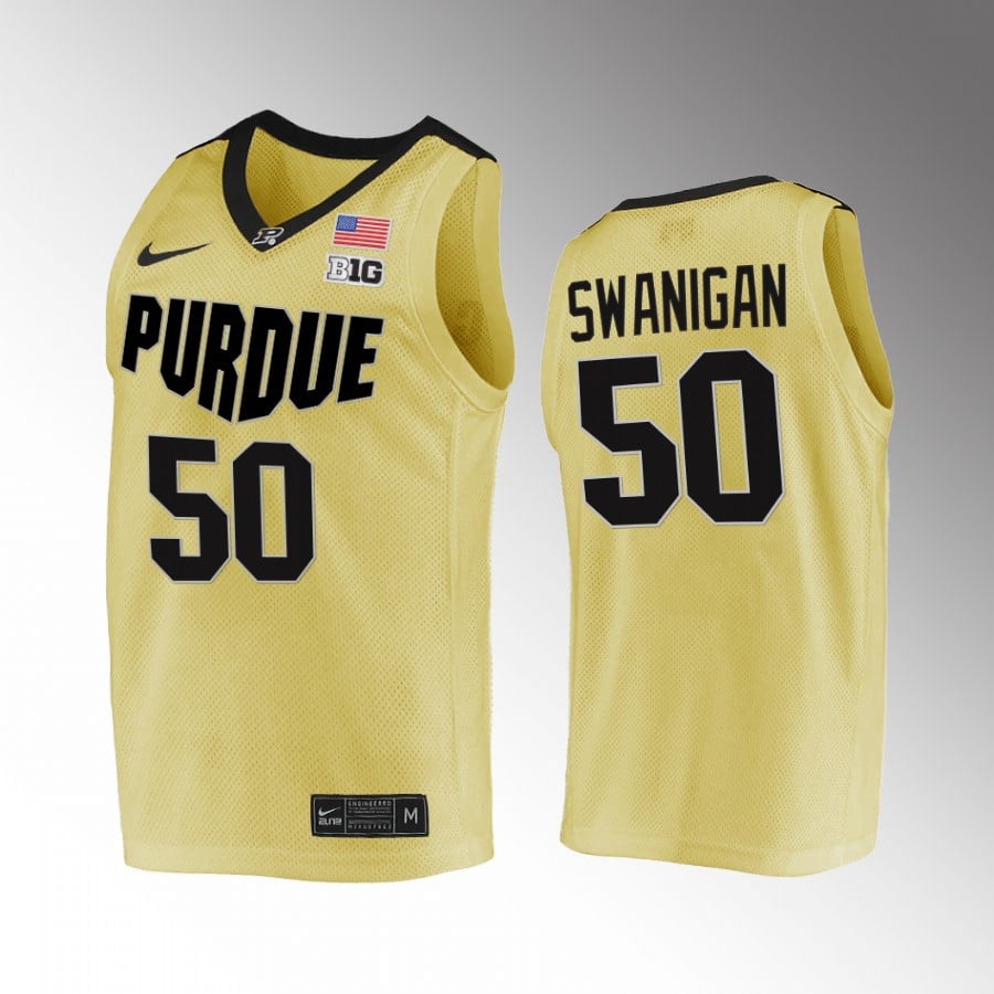 Caleb Swanigan 50 Purdue Boilermakers Gold Jersey Rip Biggie Basketball