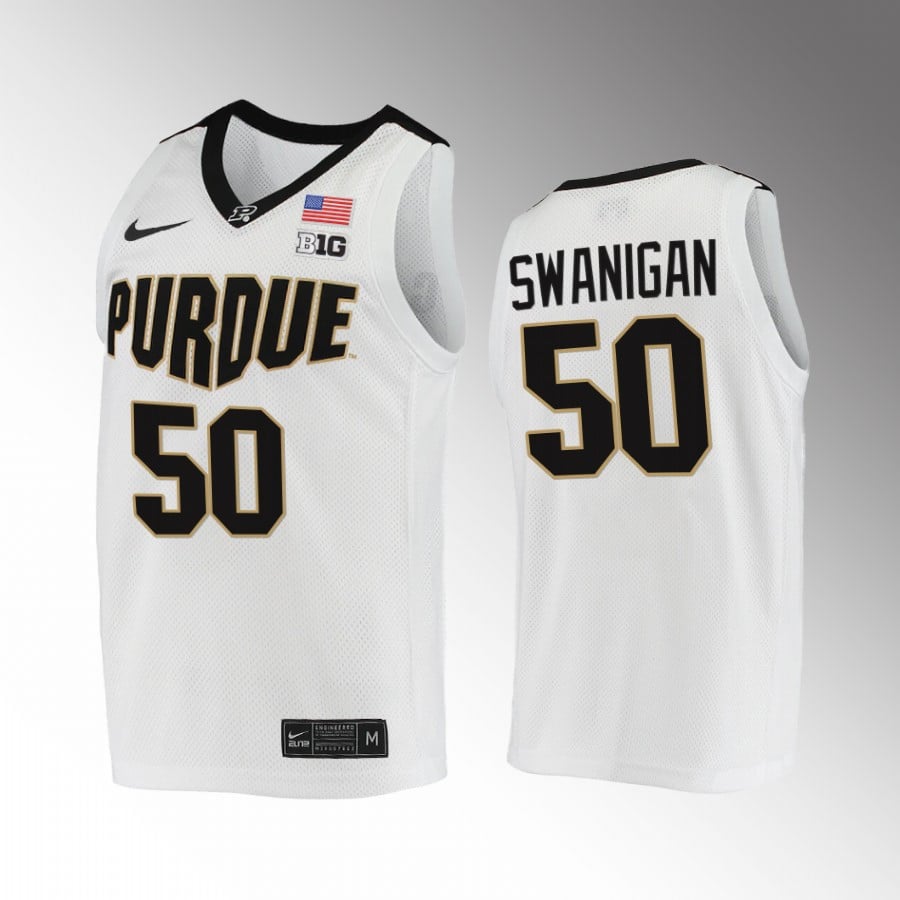 Caleb Swanigan 50 Purdue Boilermakers White Jersey Rip Biggie Basketball