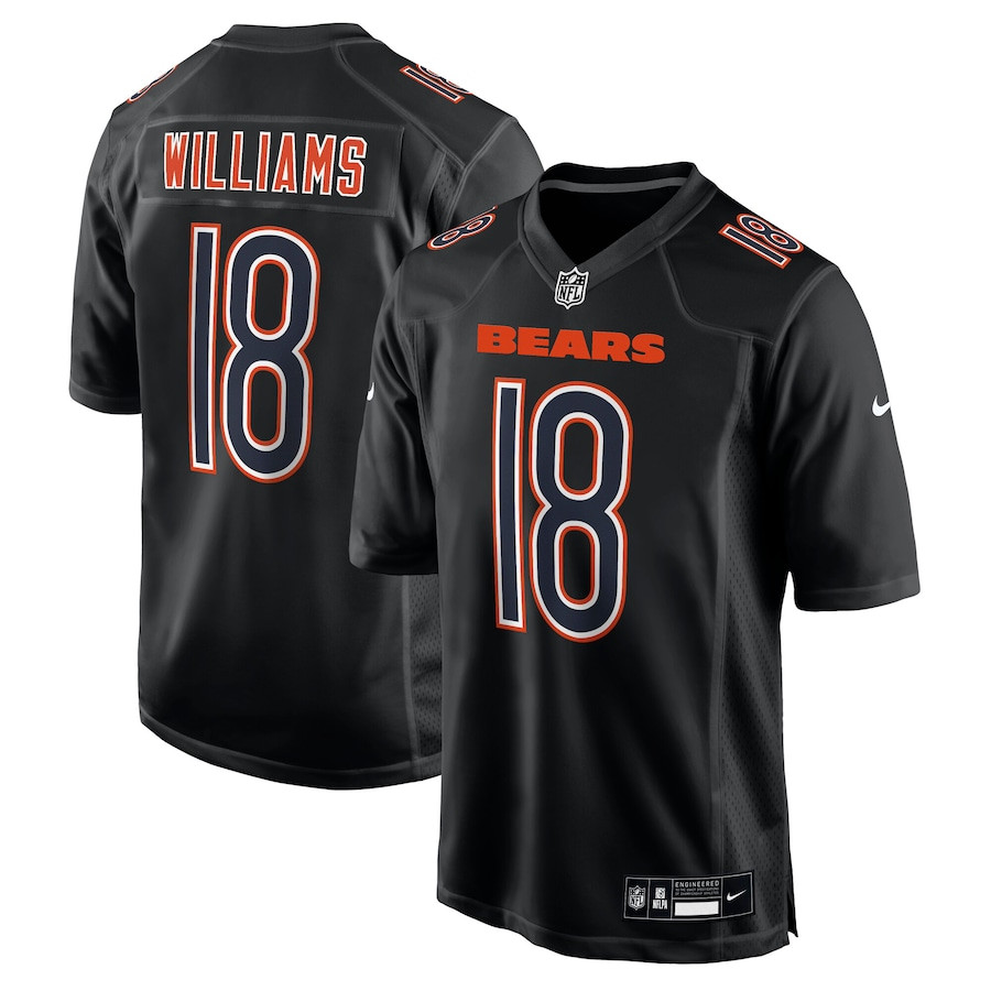 Caleb Williams 18 Chicago Bears Fashion Men Jersey - Carbon Black Js8485