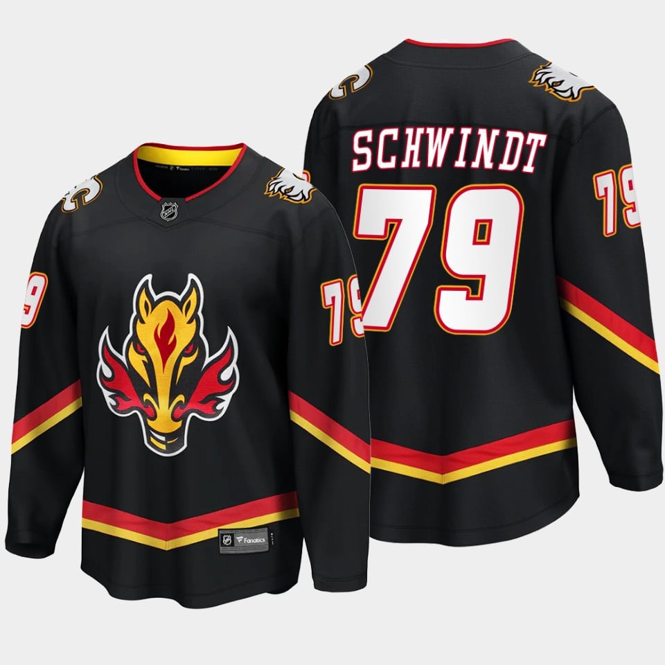 Calgary Flames Cole Schwindt 79 Alternate Black Jersey Breakaway Player