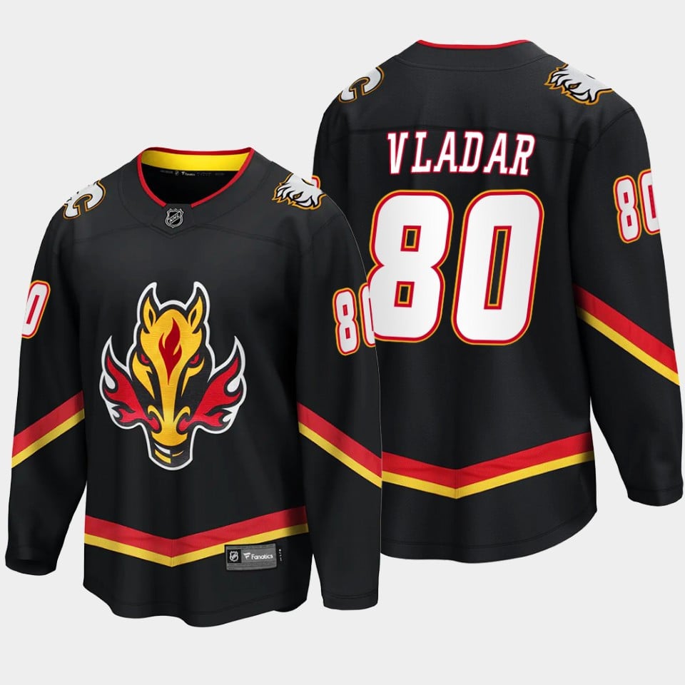 Calgary Flames Dan Vladar 80 Alternate Black Jersey Breakaway Player