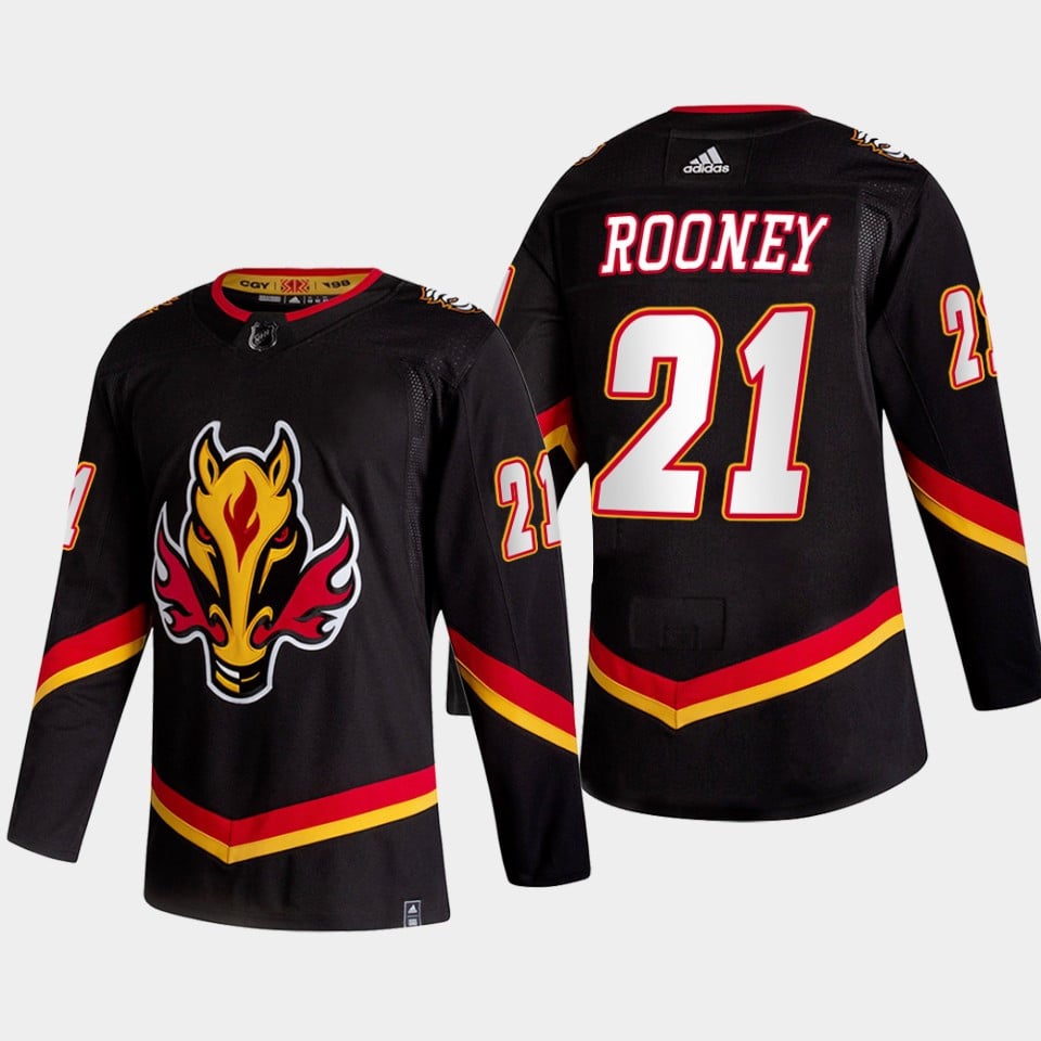 Calgary Flames Kevin Rooney 21 2022 Reverse Retro Black Jersey